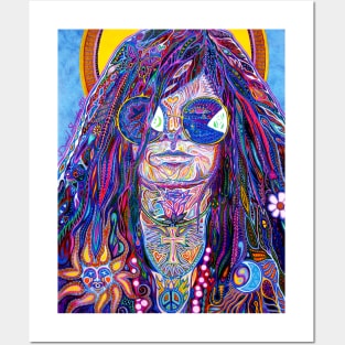 Psychedelic Blues Rock Goddess portrait Posters and Art